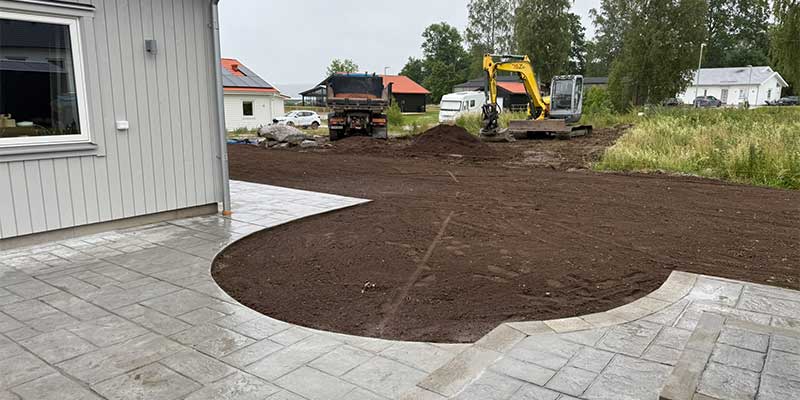 Markarbete för en villatomt